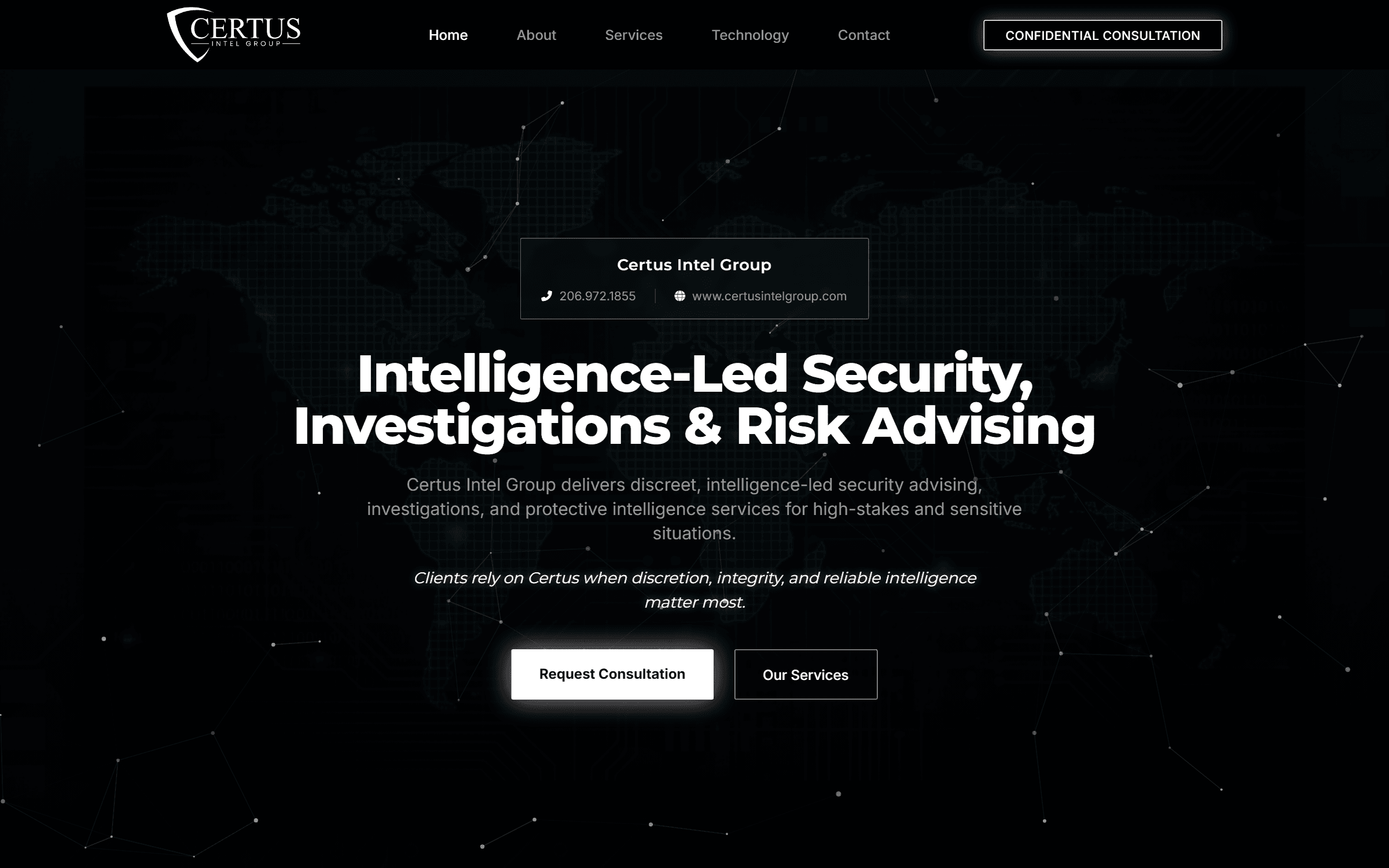 Certus Intel Group — website screenshot