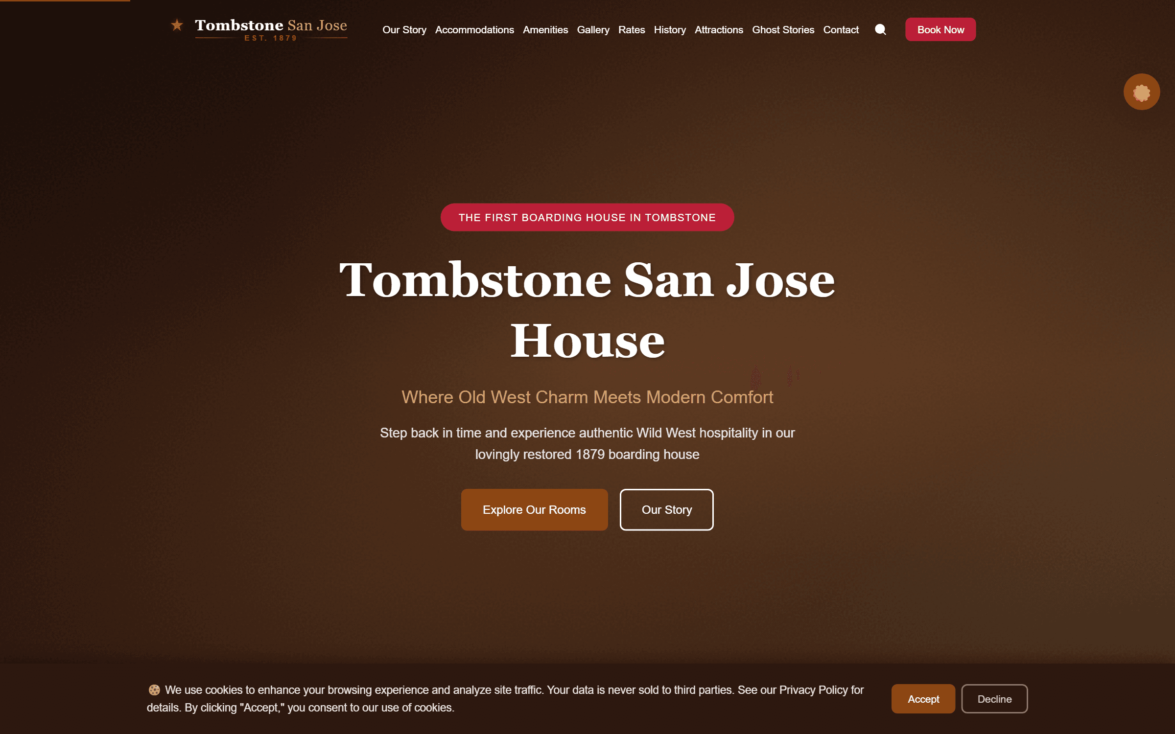 San José Tombstone — live site screenshot
