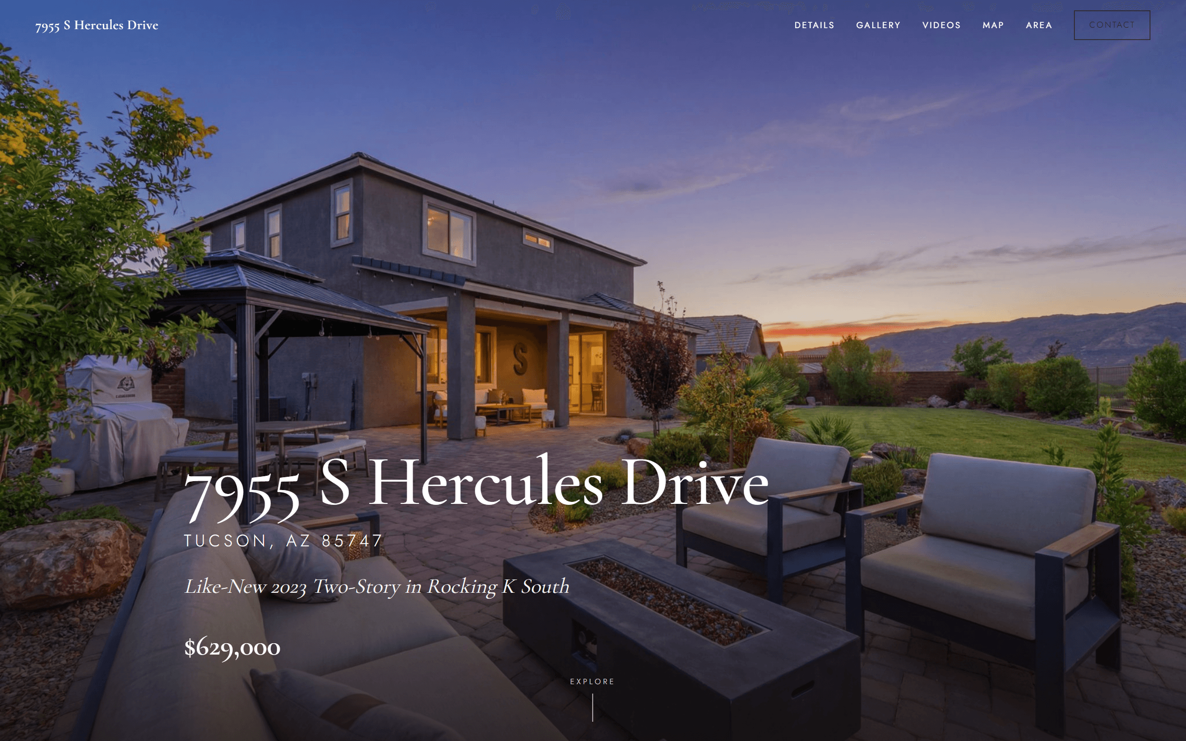 7955 S Hercules Drive — live site screenshot